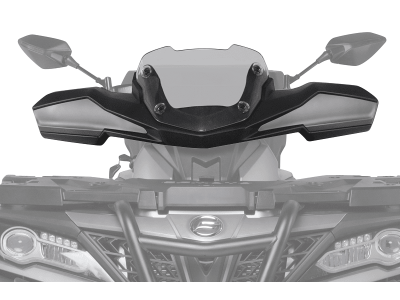 X850/X1000 Plexi štít Overland s šedými kryty řídítek